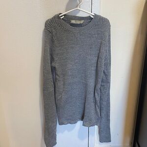 ASOS Gray Ribbed Crew Neck Sweater